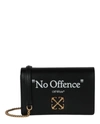 Off-white Jitney 0.5 Printed Embellished Leather Shoulder Bag In Black