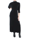 Vince Elbow-sleeve Turtleneck Midi Dress In Black