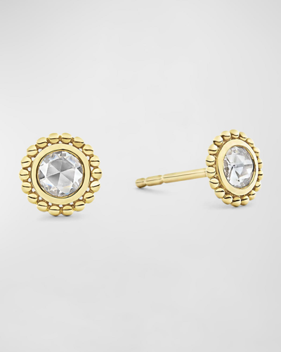 Lagos 18k Covet Diamond 4mm Rose-cut Stud Earrings In 40 White