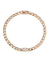 Anita Ko 18k Yellow Gold Plain Chain-link Bracelet With Diamond Center In 15 Rose Gold