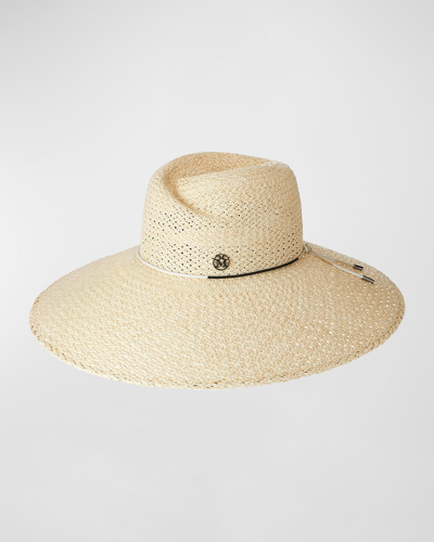 Maison Michel Big Virginie Brisa Structured Hat In Neutrals