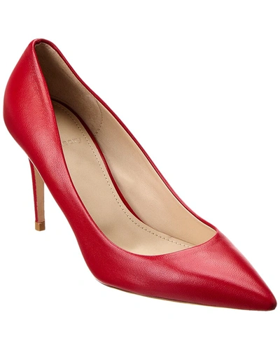 Theory City Leather Pump In Red