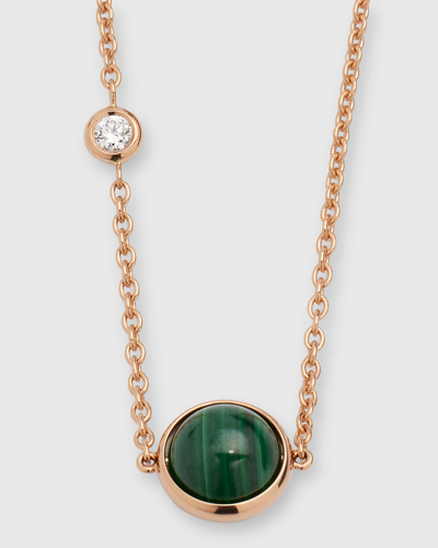 Piaget 18k Possession Malachite Pendant Necklace In 15 Rose Gold