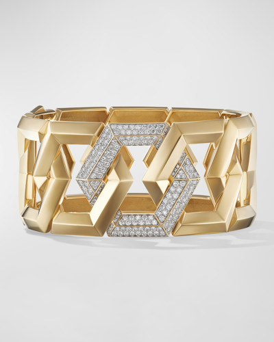 David Yurman Carlyle Bracelet With Diamonds In 18k Gold, 32mm In 60 Multi-colored