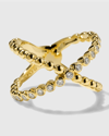 LAGOS 18K CAVIAR GOLD DIAMOND X RING
