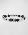 SHERYL LOWE SPINEL AND STERLING SILVER BEADED BRACELET WITH DIAMONDS