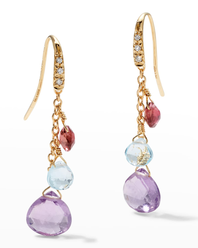 Marco Bicego 18k Yellow Gold Paradise Short Mixed Gemstone Drop Earrings In 05 Yellow Gold