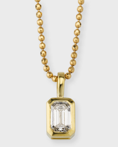 Anita Ko 18k Yellow Gold Bezel Emerald Cut Diamond Pendant Necklace In 05 Yellow Gold