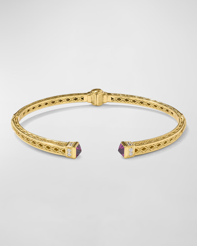 Konstantino 18k Yellow Gold Rhodolite And Vvs White Diamond Bracelet