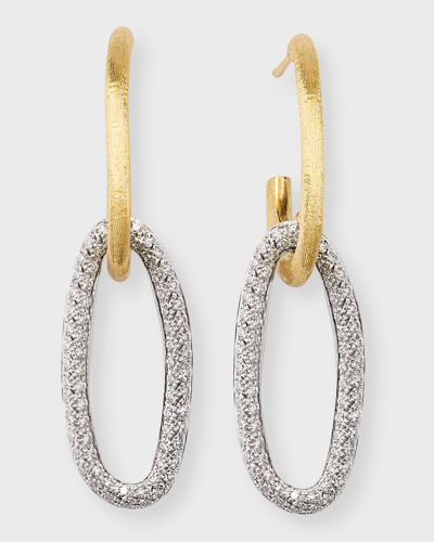 Marco Bicego 18k White & Yellow Gold Jaipur Diamond Link Alta Drop Earrings In White/gold