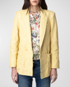 Zadig & Voltaire Visko Crinkle Leather Jacket In Shea