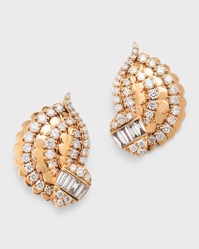Graziela Gems 18k Rose Gold Diamond Stud Earrings In 15 Rose Gold