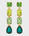 Oscar De La Renta Large Gallery Earrings In Green Multi