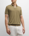 Loro Piana Open-collar Cotton Polo Shirt In Green