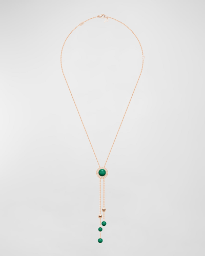 Piaget Possesion 18k Rose Gold Malachite Pendant Necklace In 15 Rose Gold