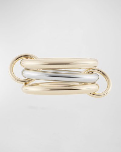 Spinelli Kilcollin Men's Taurus Sg 3-link Ring In 18k Yellow Gold And Sterling Silver In 05 Yellow Gold