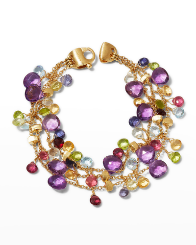 Marco Bicego 18k Yellow Gold Three-strand Amethyst Paradise Bracelet In 05 Yellow Gold