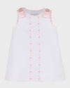 LULI & ME GIRL'S PIQUE EMBROIDERED FLOWERS DRESS