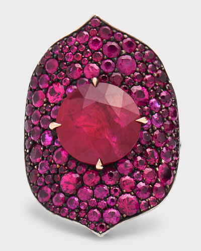 Bayco Mozambique Ruby Ring With Diamond And Ruby Pave In 35 Mixed Metal