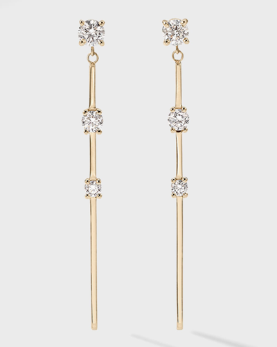 Lana Solo Linear Dangle Bar Earrings With Diamonds In Yg