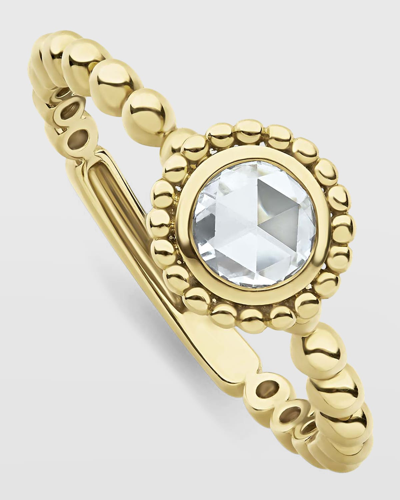 Lagos 18k Yellow Gold Covet Gold Rose Cut Diamond Stack Ring