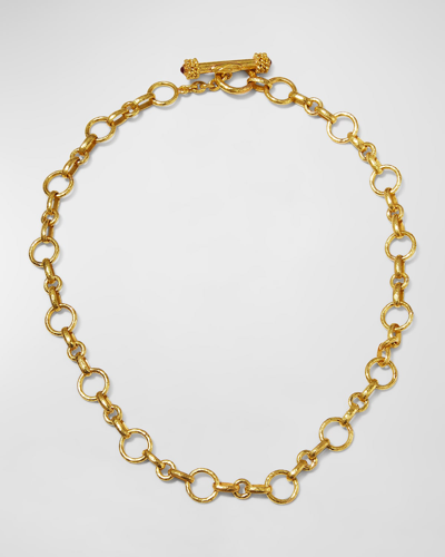 Elizabeth Locke Siena Gold 19k Link Necklace, 17"l In 05 Yellow Gold