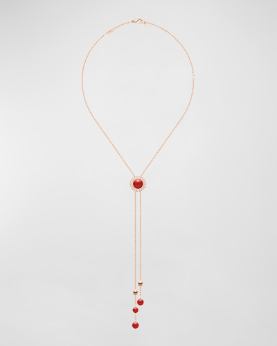 Piaget Possesion 18k Rose Gold Carnelian Pendant Necklace In 15 Rose Gold