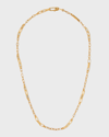 MARCO BICEGO UNISEX 18K MIXED COILED OPEN CHAIN LINK NECKLACE, 21.5"