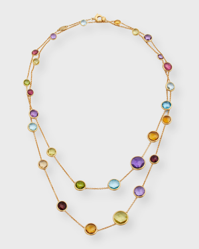 Marco Bicego Jaipur Color Long Necklace With Mixed Stones, 36"l In 05 Yellow Gold