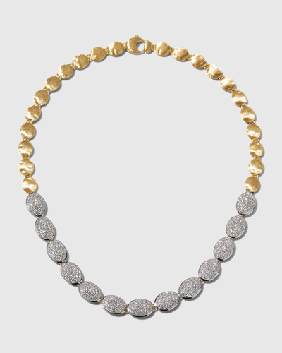 Marco Bicego 18k Siviglia Yellow And White Gold Diamond Pave Necklace In 05 Yellow Gold