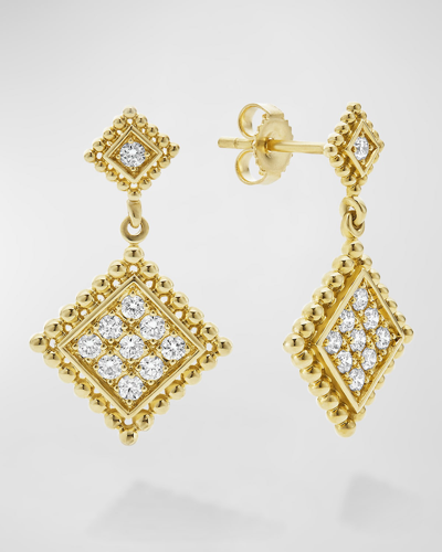 Lagos 18k Covet Diamond 13mm Post Earrings With Pave Drops In Gold