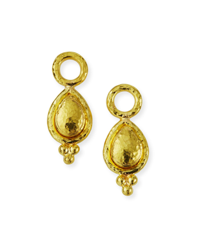 Elizabeth Locke 19k Yellow Gold Teardrop Earrings Pendants In 05 Yellow Gold