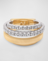 MARCO BICEGO 18K YELLOW GOLD MASAI RING WITH TWO STRANDS OF DIAMONDS
