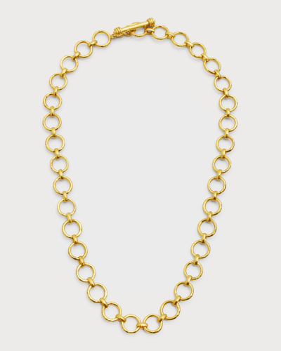 Elizabeth Locke 19k Yellow Gold Large Farnese Link Necklace With Toggle, 21"l In 05 Yellow Gold