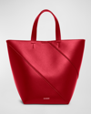 Jil Sander Vertigo Small Leather Tote Bag In Deep Cherry
