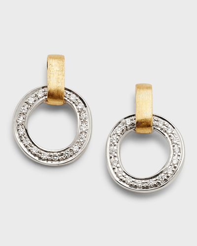 Marco Bicego Jaipur Link 18k Yellow & White Gold Flat-link Diamond Studs In 05 Yellow Gold
