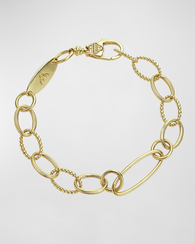 Lagos 18k Yellow Gold Caviar Oval Link Bracelet In 60 Multi-colored