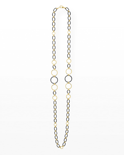 Lagos Gold & Black Caviar 2-station Necklace, 36"l In 05 No Stone