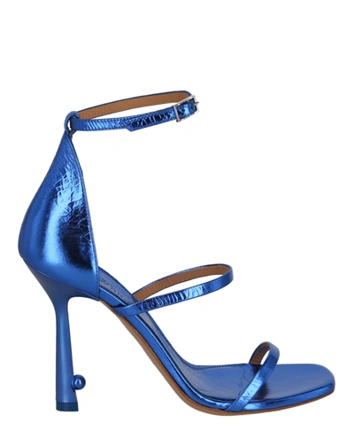 Off-white Lollipop Pearl-embellished Strappy Sandals In Blue