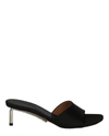 Off-white Square-toe Mid-heel Sandals In Black