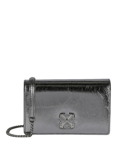 Off-white Jitney 0.5 Clutch Bag In Silver