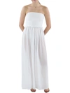 Ramy Brook Calista Smocked Strapless Side-split Coverup Dress In White