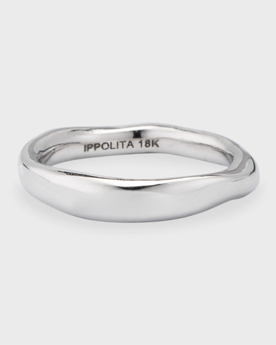 Ippolita 18k White Gold Classico Wide Squiggle Band Ring In Metallic