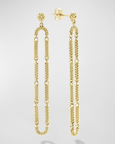 Lagos Signature Caviar Oval Drop Earrings In Gold