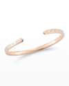 WALTERS FAITH OTTOLINE ROSE GOLD NARROW CUFF WITH GYPSY-SET BAGUETTE DIAMONDS