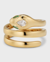 Anita Ko Snake Coil 18-karat Gold, Diamond And Emerald Pinky Ring In 05 Yellow Gold