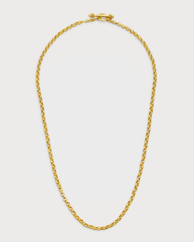 Elizabeth Locke 19k Tiny Link Necklace, 21"l In 05 Yellow Gold