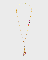 KONSTANTINO 18K PEARL PENDANT NECKLACE WITH TOPAZ AND TOURMALINE