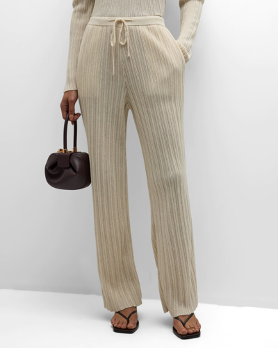 Le17septembre Pleated Drawstring Trousers In Light Beige