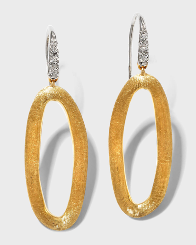 Marco Bicego Jaipur Link 18k Yellow & White Gold Oval Link Diamond Hook Earrings In 05 Yellow Gold